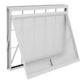 Janela Maxim-ar de Aço 60x80x05cm Sasazaki Kompacta Grade Quadriculada Branca - 24.16.550-7