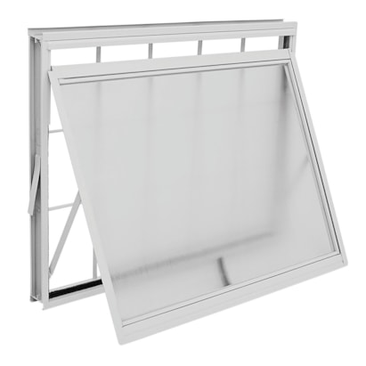 Janela Maxim-ar de Aço 60x80x05cm Sasazaki Kompacta Grade Quadriculada Branca - 24.16.550-7