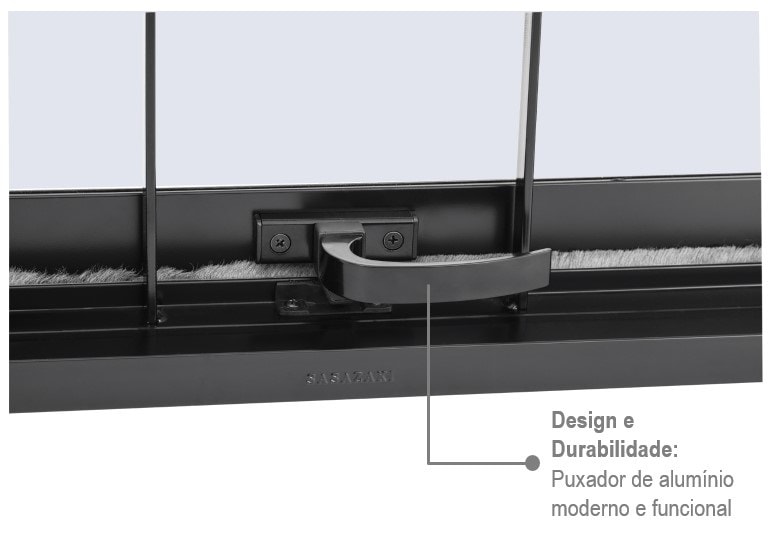 Janela Maxim-ar de Aço 60x80x08cm Sasazaki Prátika Grade Quadriculada Preto - 24.16.332-6