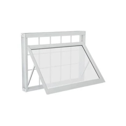 Janela Maxim Ar em Aço 60x60x7cm Lucasa Branco Com Grade Quadrada - 4121.0