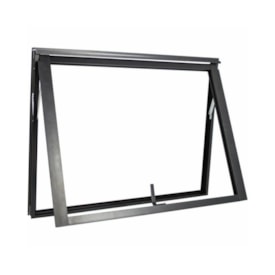 Janela Maxim Ar em Alumínio 60x60x4,15cm CRV 1 Folha Vidro Liso sem Grade Nobre Black - 996061