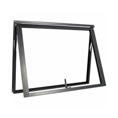 Janela Maxim Ar em Alumínio 60x60x4,15cm CRV 1 Folha Vidro Liso sem Grade Nobre Black - 996061