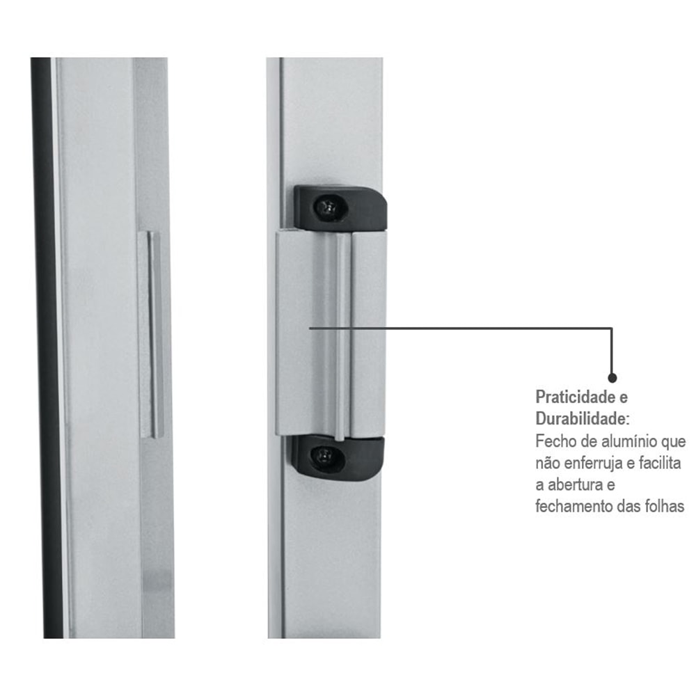 Janela Veneziana de Aço 100x120x11,3cm Sasazaki Kompacta Grade Quadriculada 3 Folhas Branca - 21.32.500-7