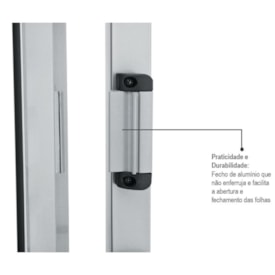 Janela Veneziana de Aço 100x120x11,3cm Sasazaki Kompacta Grade Quadriculada 3 Folhas Branca - 21.32.500-7