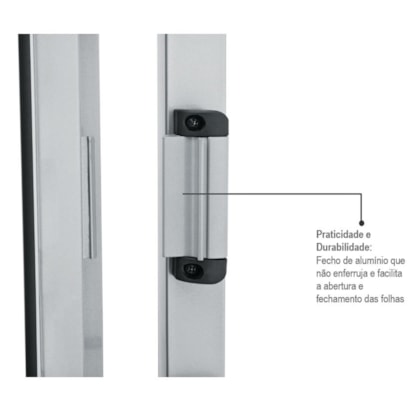 Janela Veneziana de Aço 100x120x11,3cm Sasazaki Kompacta Grade Quadriculada 3 Folhas Branca - 21.32.500-7