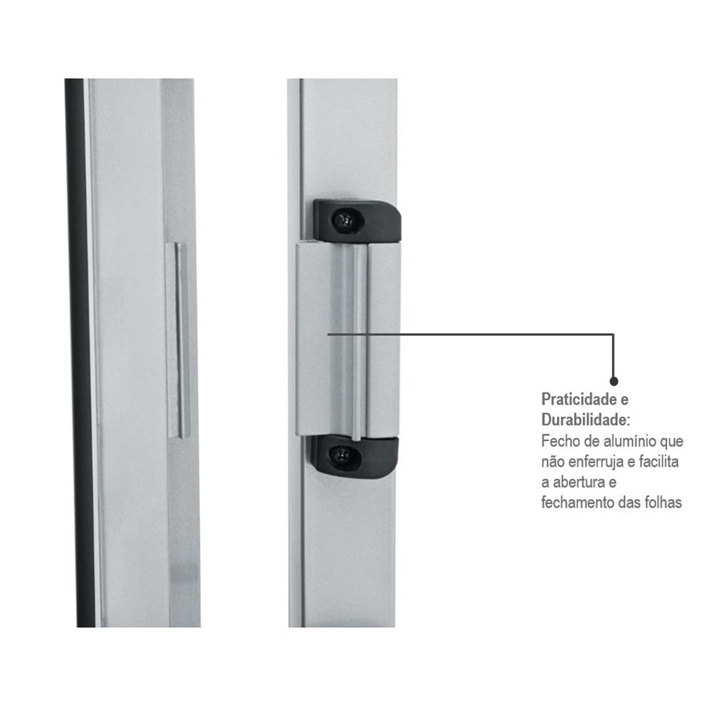 Janela Veneziana de Aço 100x150x11,3cm Sasazaki Kompacta Grade Quadriculada 3 Folhas Branca - 21.32.501-5