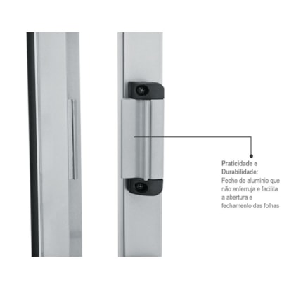 Janela Veneziana de Aço 100x150x11,3cm Sasazaki Kompacta Grade Quadriculada 3 Folhas Branca - 21.32.501-5