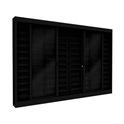 Janela Veneziana de Aço 100x150x12cm Lucasa Facilità 6 Folhas com Grade Quadrada e Fecho Embutido - P2790.0