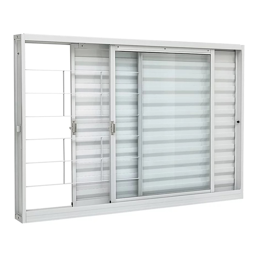 Janela Veneziana de Aço 100x150x12cm Sasazaki Kompacta 3 Folhas Abertura Direita Branca - 21.32.503-1