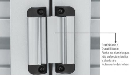 Janela Veneziana de Aço 100x150x12cm Sasazaki Prátika Grade Elo 6 Folhas Branca - 21.22.202-0