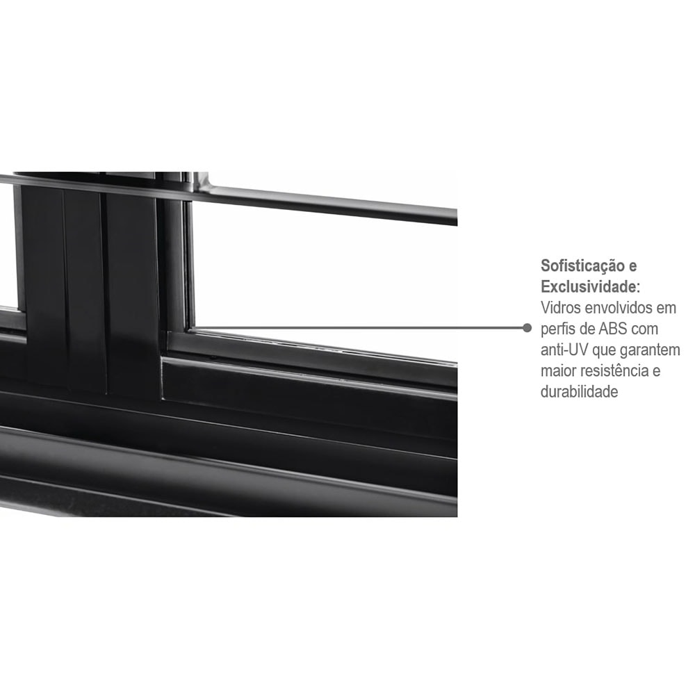 Janela Veneziana de Aço 100x150x12cm Sasazaki Prátika Grade Quadriculada 6 Folhas Preta - 21.23.402-8