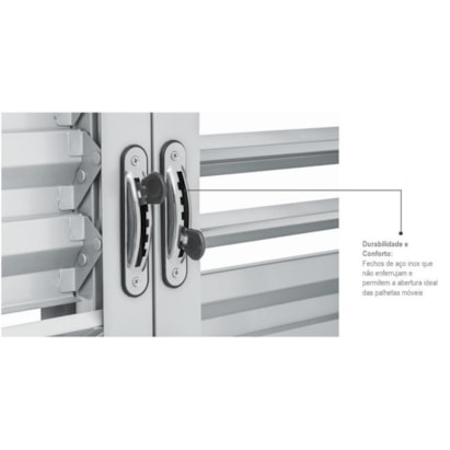 Janela Veneziana de Aço 100x150x16cm Sasazaki Prátika Multiflex Grade Elo 3 Folhas Branca - 21.12.101-0