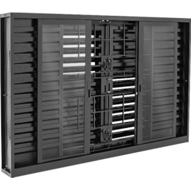 Janela Veneziana de Aço 100x150x16cm Sasazaki Prátika Multiflex Grade Quadriculada 6 Folhas Preta - 21.13.201-2