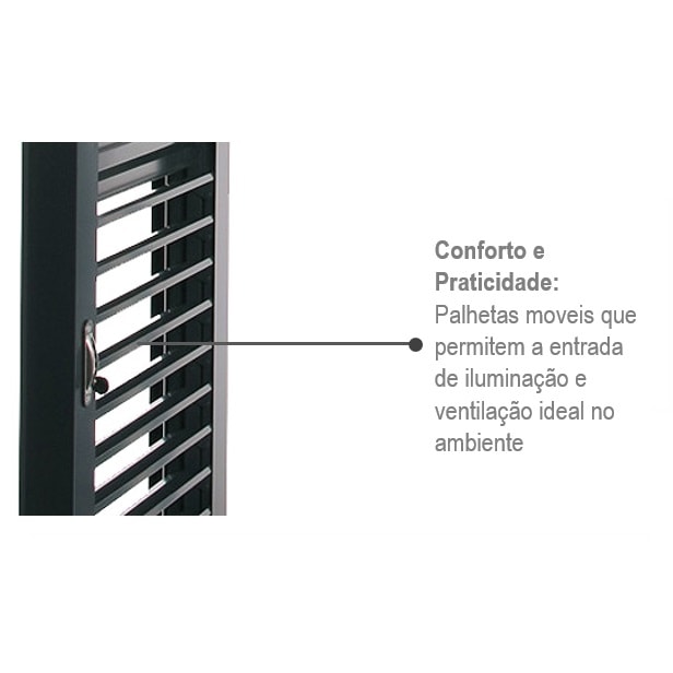 Janela Veneziana de Aço 100x150x16cm Sasazaki Silenfort Multiflex 6 Folhas Cinza - 61.21.101-2