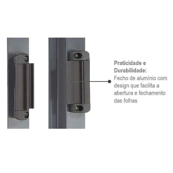 Janela Veneziana de Aço 100x150x16cm Sasazaki Silenfort Multiflex 6 Folhas Cinza - 61.21.101-2