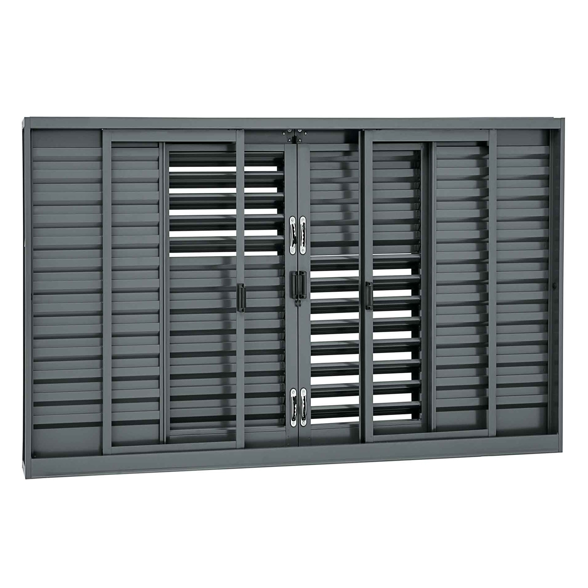 Janela Veneziana de Aço 100x150x16cm Sasazaki Silenfort Multiflex 6 Folhas Cinza - 61.21.101-2
