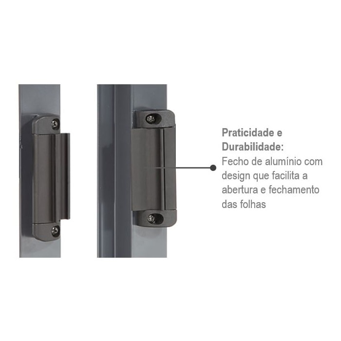 Janela Veneziana de Aço 100x150x16cm Sasazaki Silenfort Multiflex Grade Elo 6 Folhas - 61.21.121-7