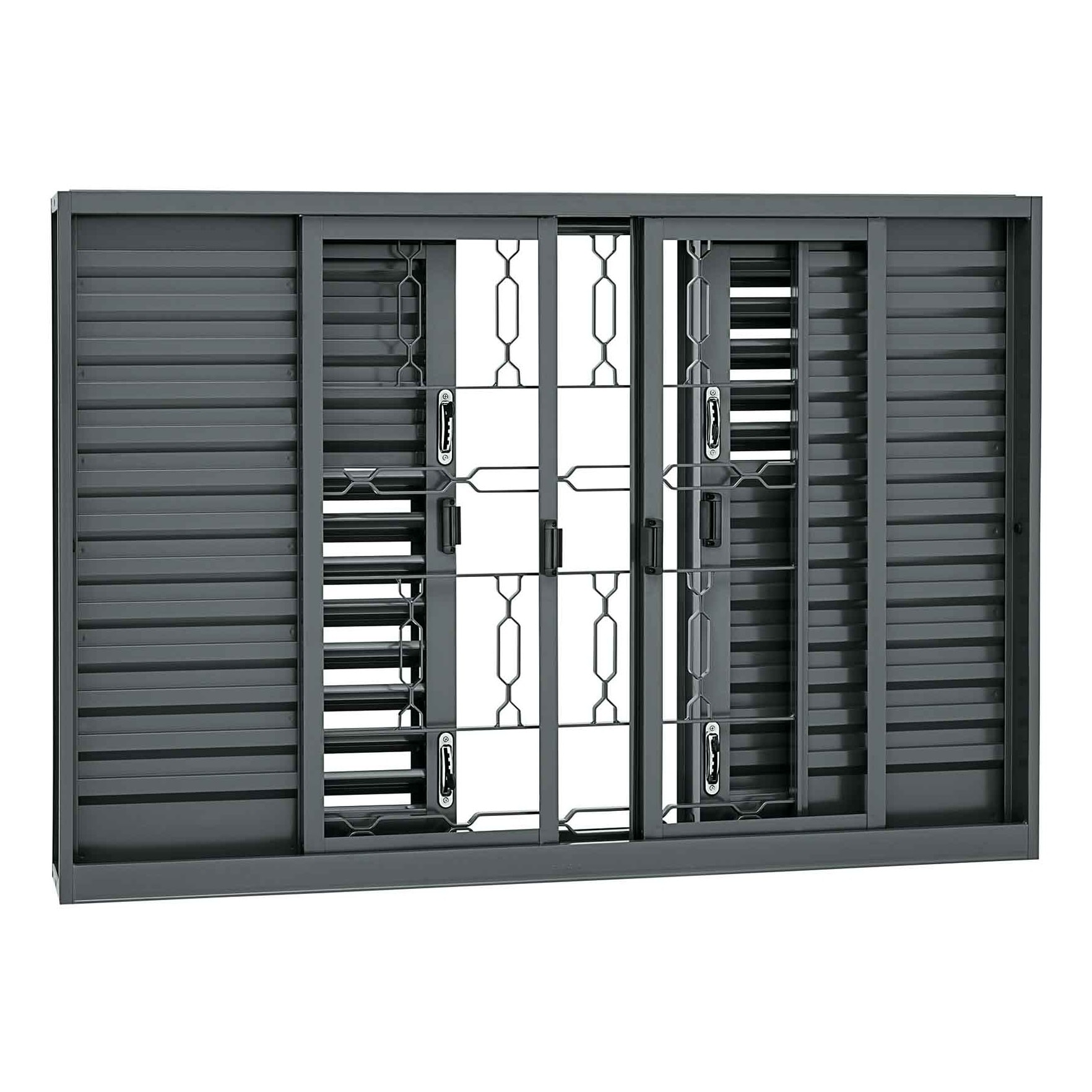 Janela Veneziana de Aço 100x150x16cm Sasazaki Silenfort Multiflex Grade Elo 6 Folhas - 61.21.121-7