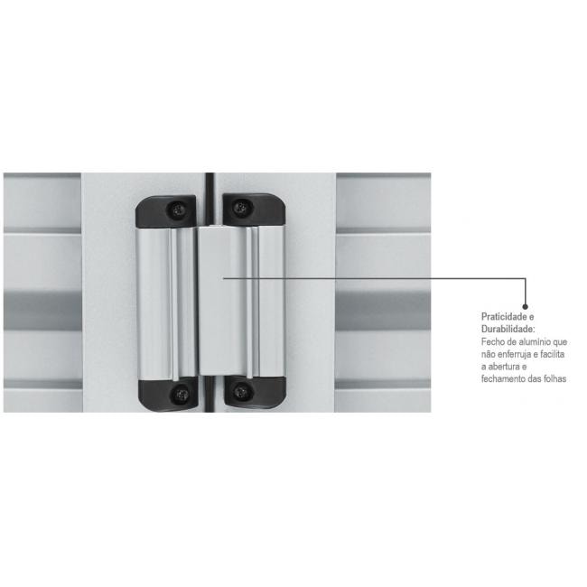 Janela Veneziana de Aço 100x200x12cm Sasazaki Prátika Grade Elo 6 Folhas Branca - 21.22.203-8