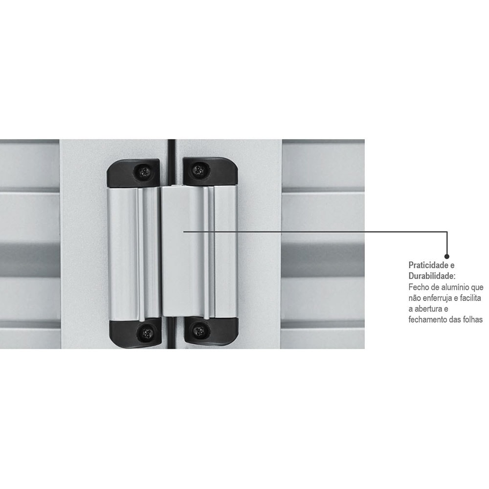 Janela Veneziana de Aço 100x200x12cm Sasazaki Prátika Grade Quadriculada 6 Folhas Branca - 21.22.403-0