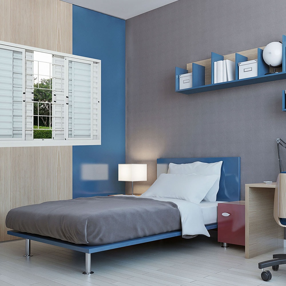 Janela Veneziana de Aço 100x200x12cm Sasazaki Prátika Grade Quadriculada 6 Folhas Branca - 21.22.403-0