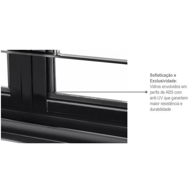 Janela Veneziana de Aço 100x200x12cm Sasazaki Prátika Grade Quadriculada 6 Folhas Preta - 21.23.403-6