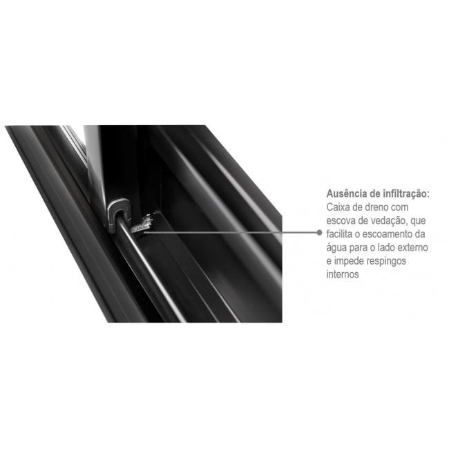 Janela Veneziana de Aço 100x200x12cm Sasazaki Prátika Grade Quadriculada 6 Folhas Preta - 21.23.403-6