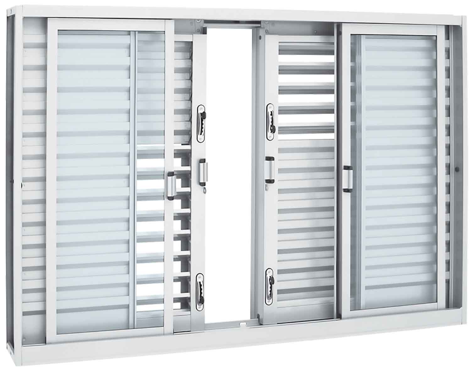 Janela Veneziana de Aço 100x200x16cm Sasazaki Prátika Multiflex 6 Folhas Branca - 21.12.002-2