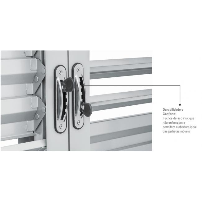 Janela Veneziana de Aço 120x200x16cm Sasazaki Prátika Multiflex 6 Folhas Branca - 21.12.004-9