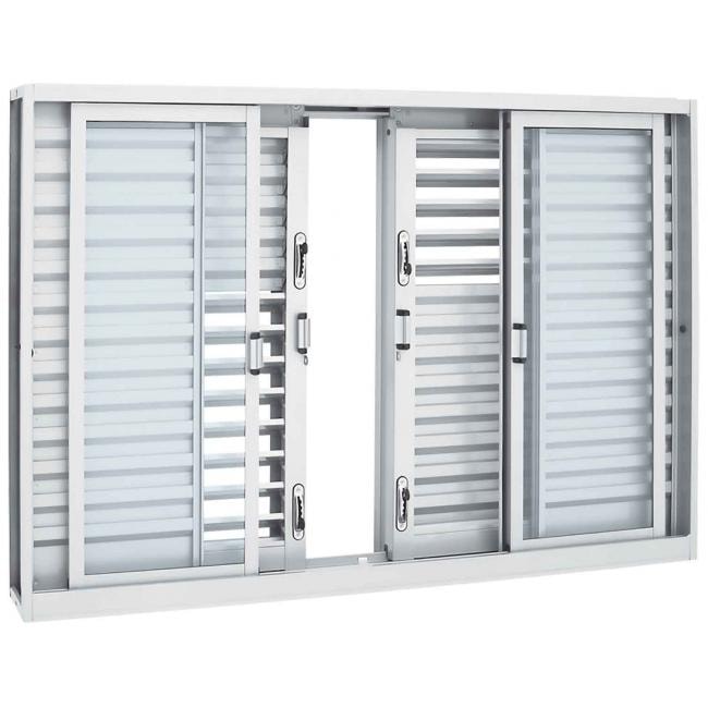 Janela Veneziana de Aço 120x200x16cm Sasazaki Prátika Multiflex 6 Folhas Branca - 21.12.004-9