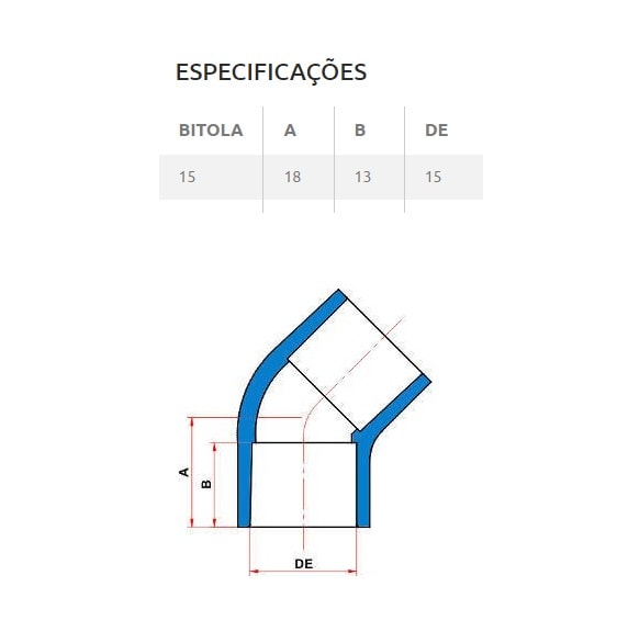 Joelho CPVC 45º Tigre Aquatherm 15mm 1/2