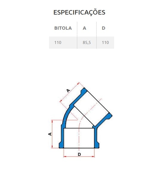 Joelho PVC 45º Soldável com Rosca Tigre 110mm 4