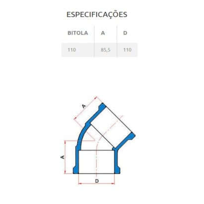 Joelho PVC 45º Soldável com Rosca Tigre 110mm 4