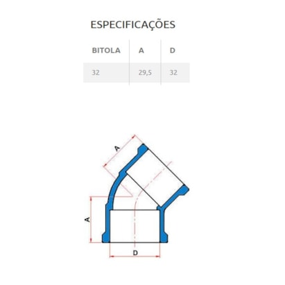 Joelho PVC 45º Soldável com Rosca Tigre 32mm 1