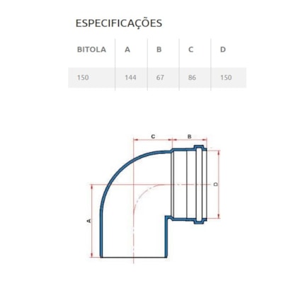 Joelho PVC 90º para Esgoto Tigre 150mm 6