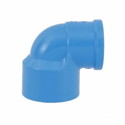 Joelho PVC 90º Soldável com Bucha Tigre Azul 20mm 1/2