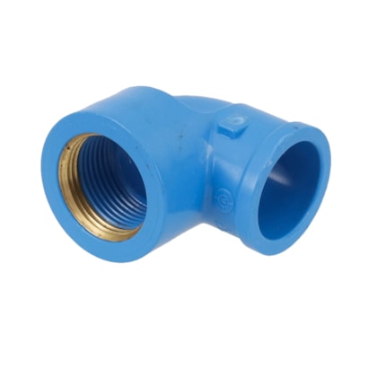 Joelho PVC 90º Soldável com Bucha Tigre Azul 25mm 3/4