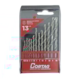 Jogo de Brocas Cortag Aço Rápido com 13 Peças - 62309
