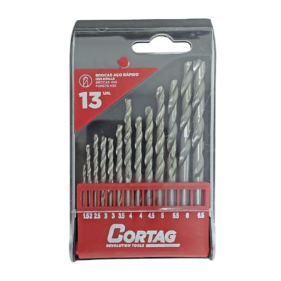 Jogo de Brocas Cortag Aço Rápido com 13 Peças - 62309