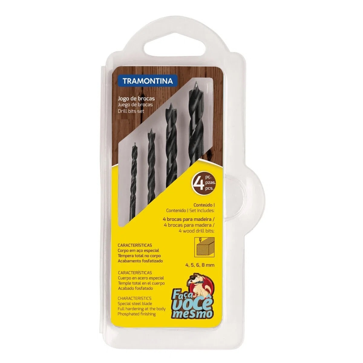 Jogo de Brocas para Madeira Tramontina 4 Peças - 43408509