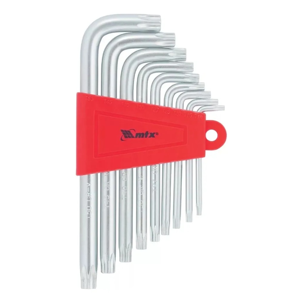 Jogo de Chaves Torx Curta MTX T10 a T50 9 Peças - 123059