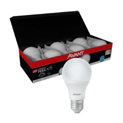Kit 6 Lâmpadas de Led Avant 9W 6500K Branco Frio