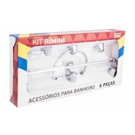 Kit Acessórios para Banheiro Aquaplas Rimini 5 Peças Cromado - 004.170111