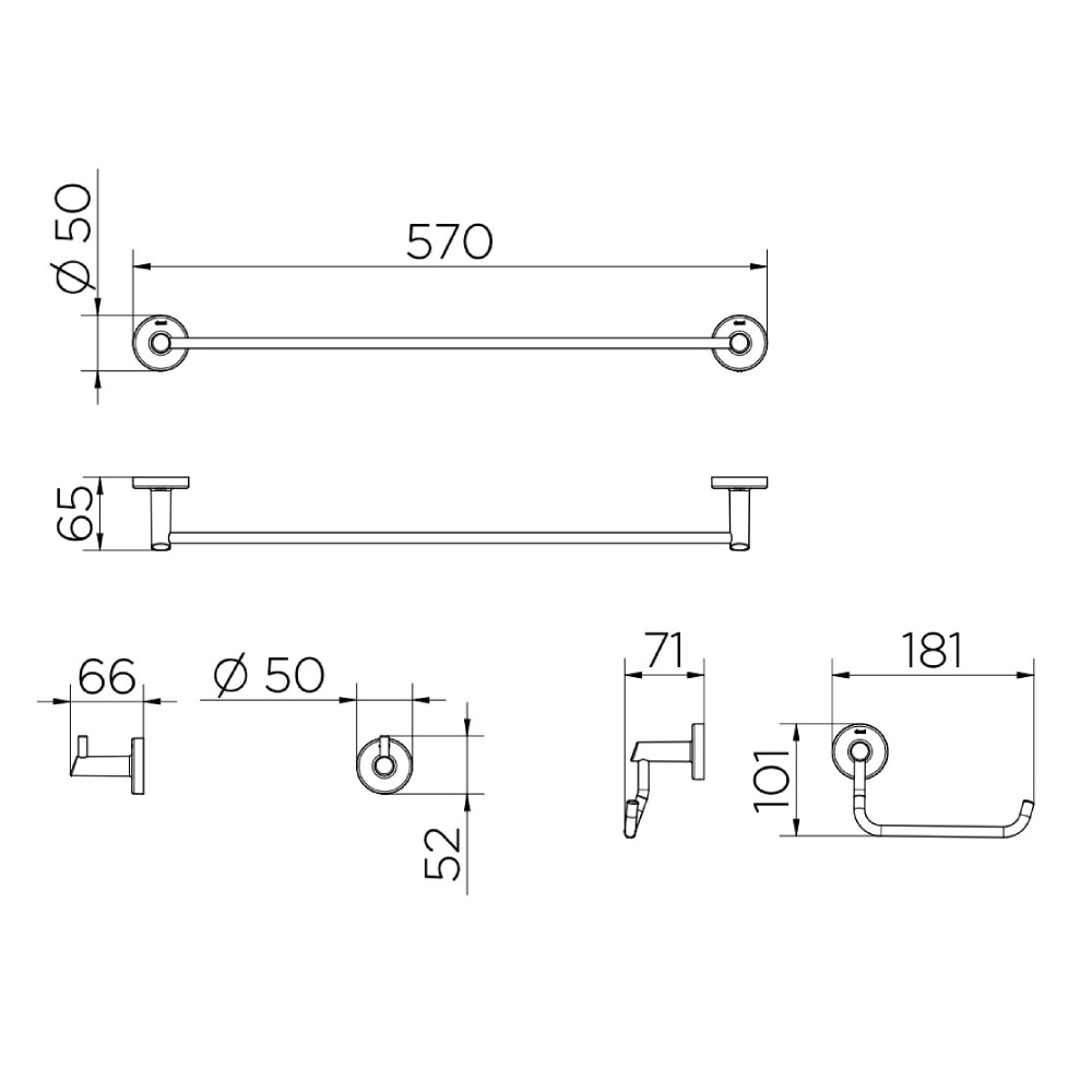 Kit Acessórios para Banheiro Docol Hope 3 Peças Cromado - 90021000006