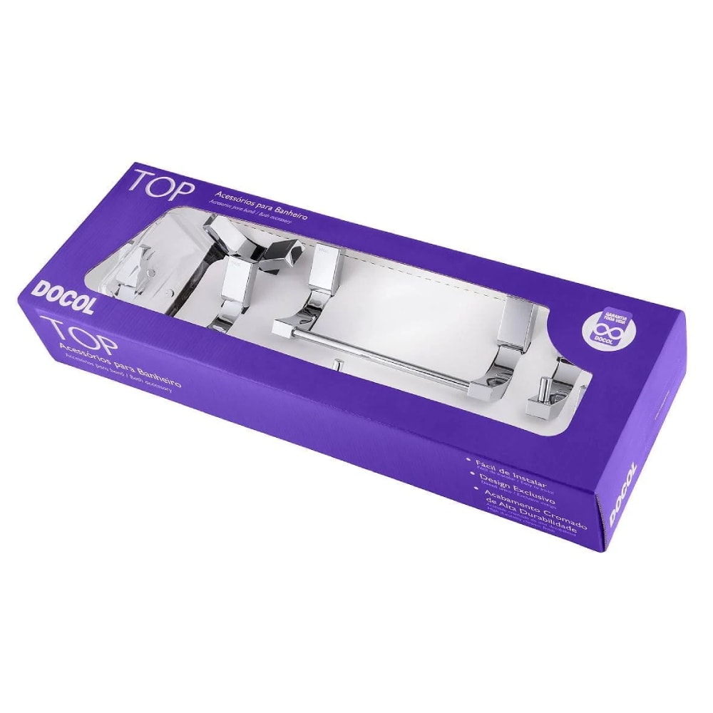 Kit Acessórios para Banheiro Docol Top 5 Peças Cromado - 00552906