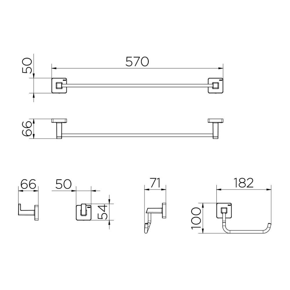 Kit Acessórios para Banheiro Docol Trip 3 Peças Cromado - 90021001006