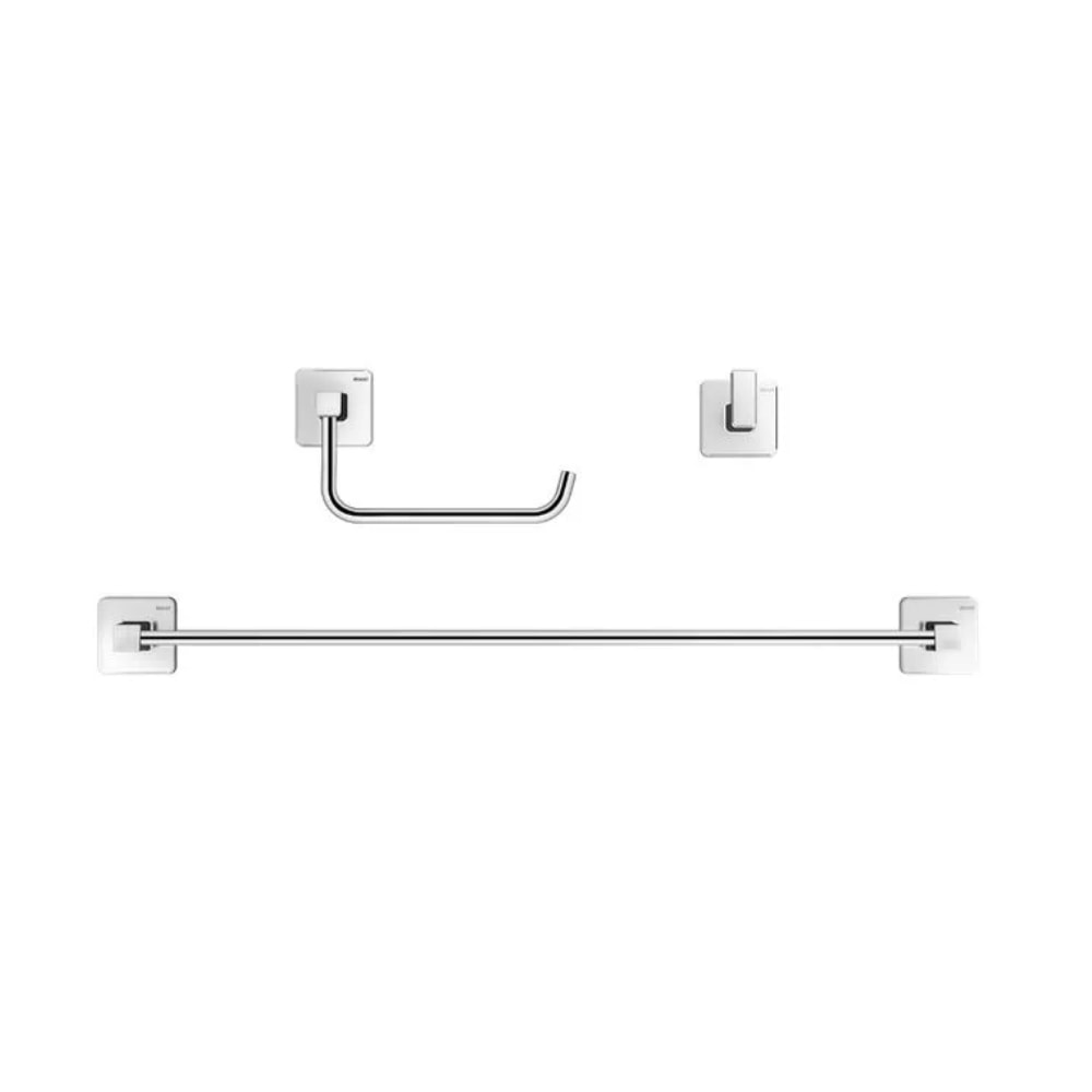 Kit Acessórios para Banheiro Docol Trip 3 Peças Cromado - 90021001006