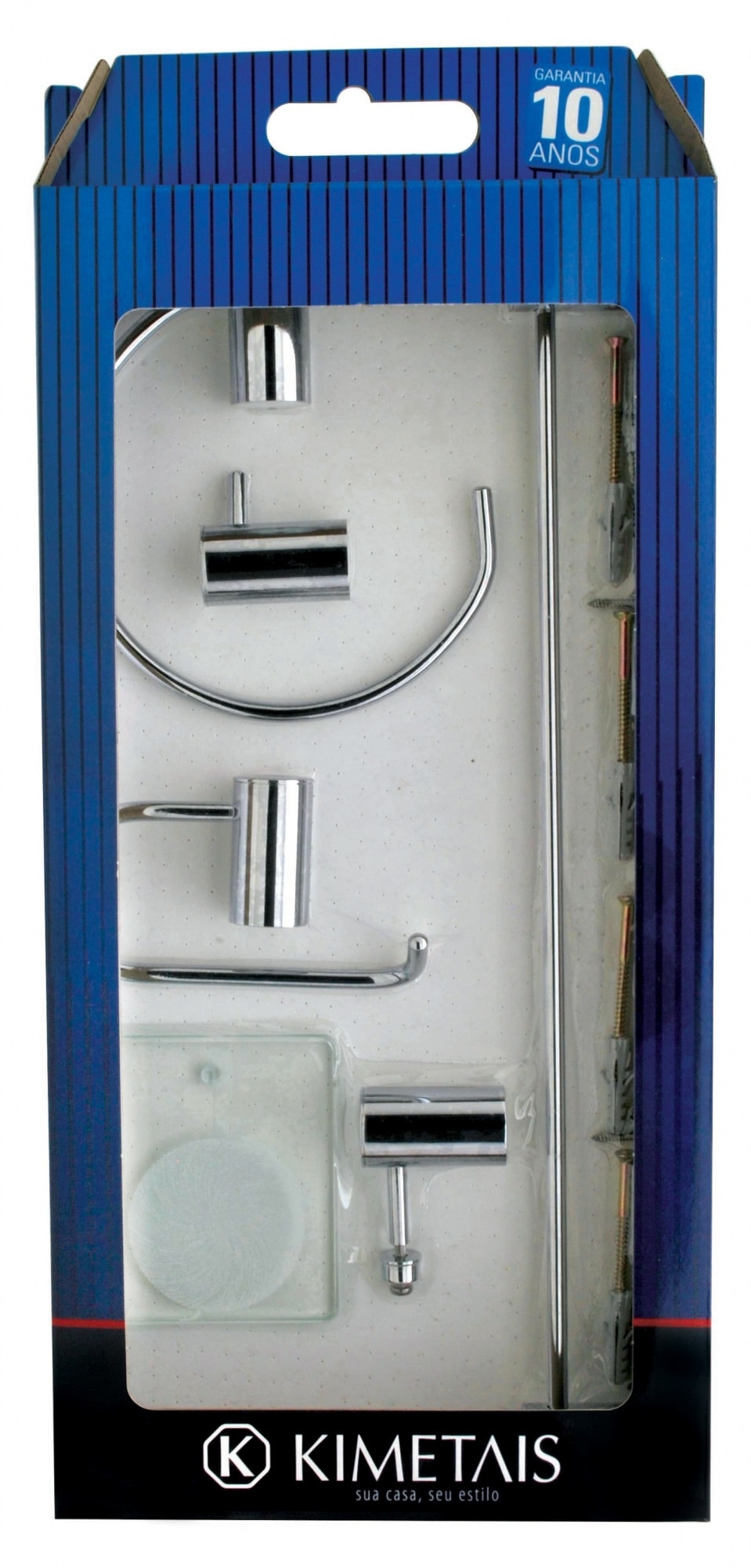 Kit Acessórios para Banheiro Kimetais Delicatta 5 Peças Cromado - KT001947