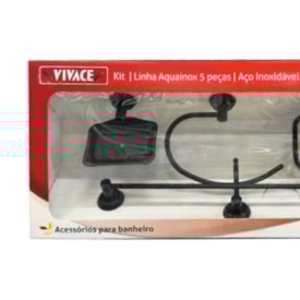 Kit Acessórios para Banheiro Vivace Villa Reale 5 Peças Black Matte - 015.120.130