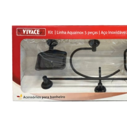 Kit Acessórios para Banheiro Vivace Villa Reale 5 Peças Black Matte - 015.120.130